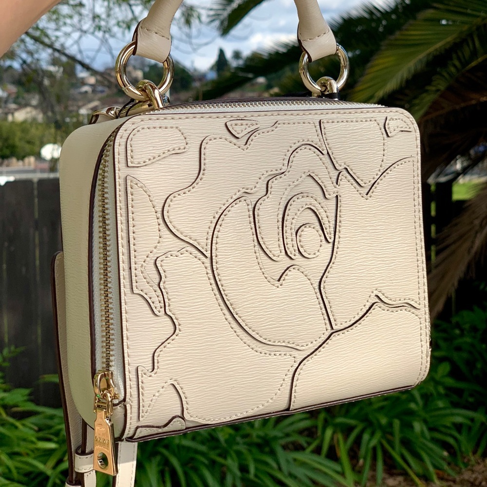 DKNY Sara Sutton Floral Appliqué Leather Crossbody - Picture 6 of 8